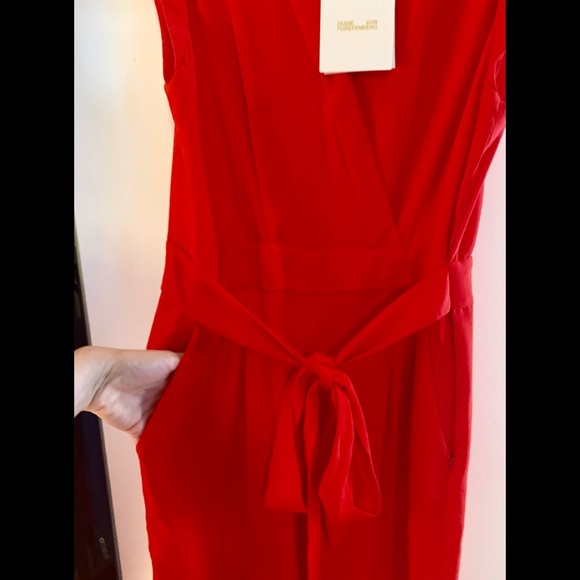 NWT DVF Purdy Jumpsuit in Candy Red, US Size 14 - Picture 7 of 7